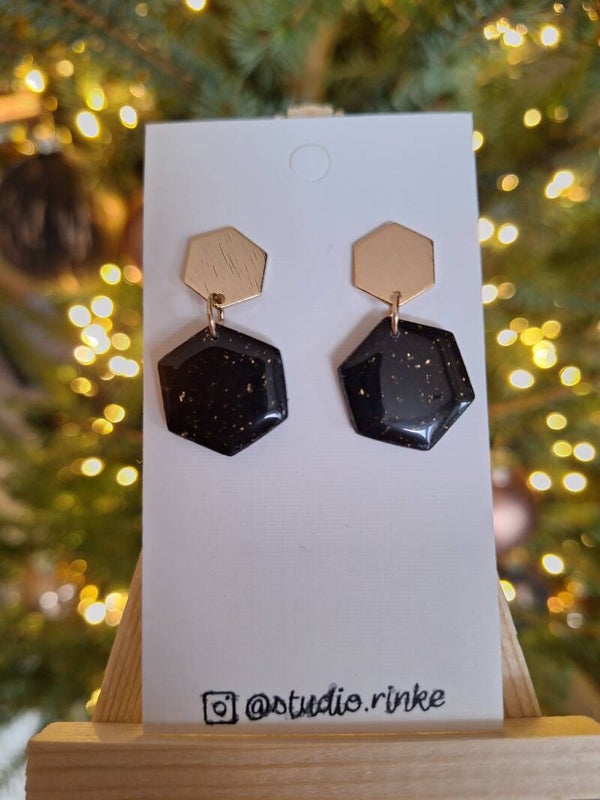 Gold Noir Hex Charm