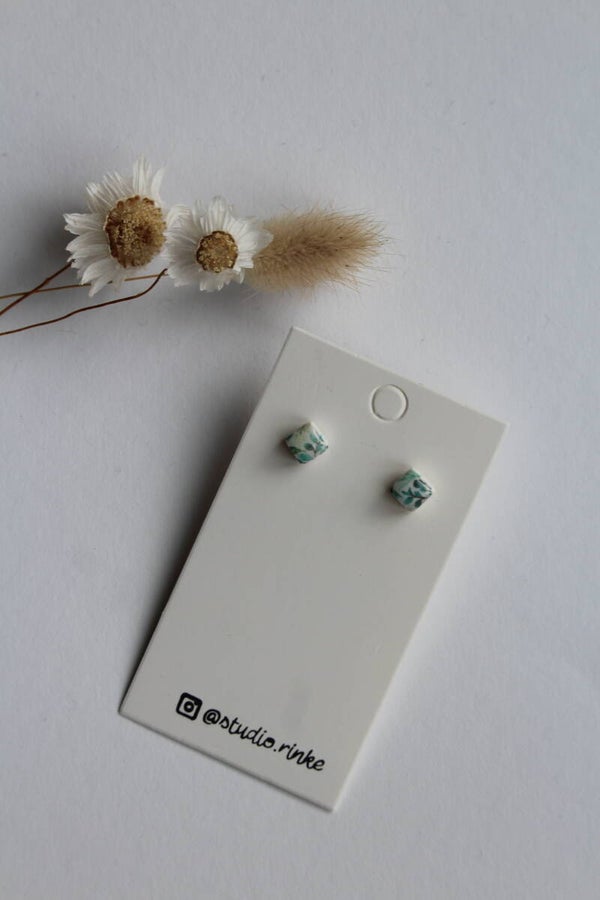 Teal Flora Tiny Square