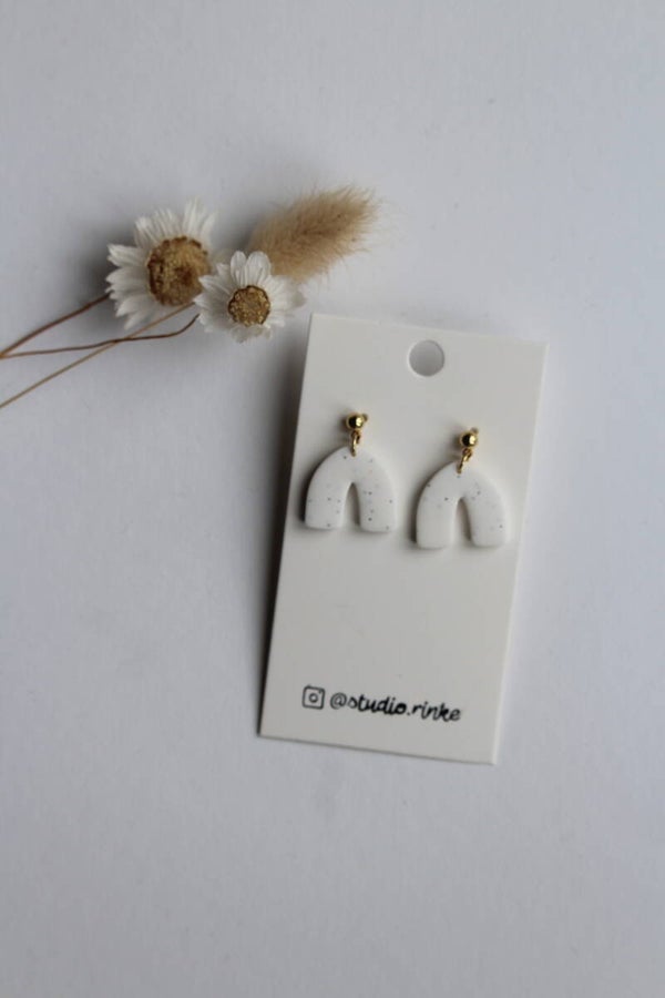 Speckled White Tiny Bow