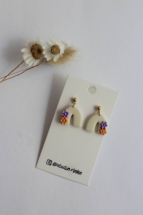 Summer Flowers Lila/Peach Tiny Bow