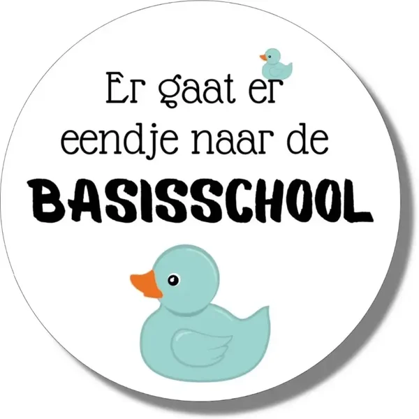 Stickers | Er gaat er eendje naar de basisschool | Diverse kleuren