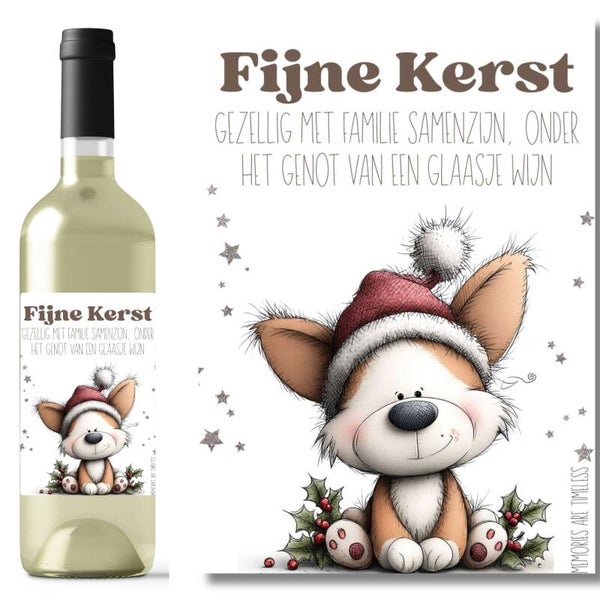 Kerst | Wijnetiket | Fijne Kerst | Gezellig samenzijn