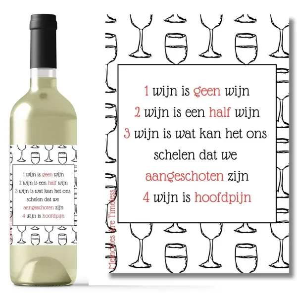 Wijnetiket | 1 wijn is geen wijn....