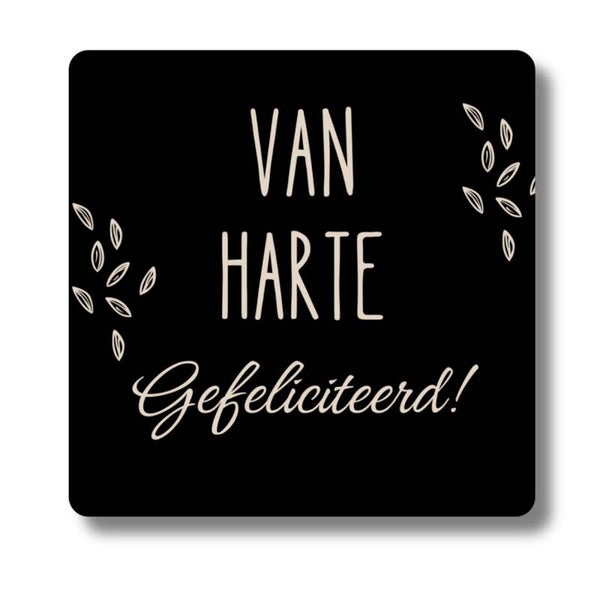 Stickers | Van harte gefeliciteerd | Vierkant