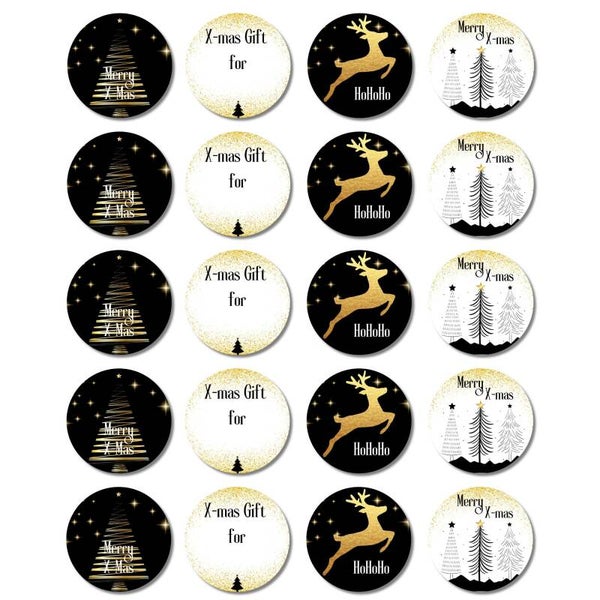 Kerst | Stickers | Black & Gold