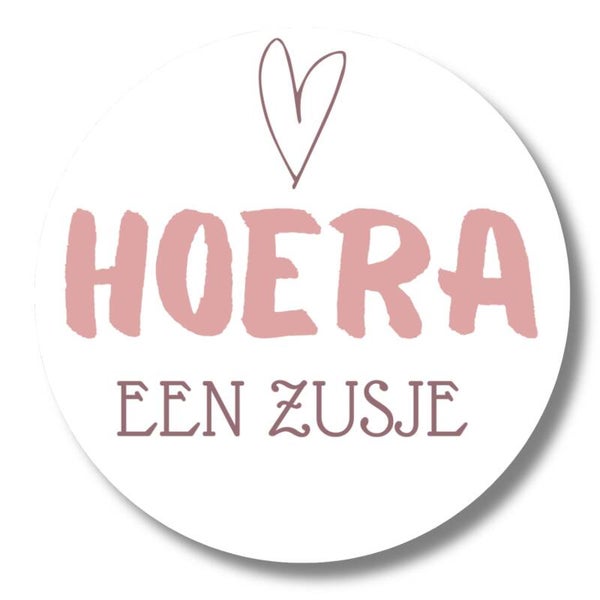 Stickers | Hoera een zusje | Diverse kleuren
