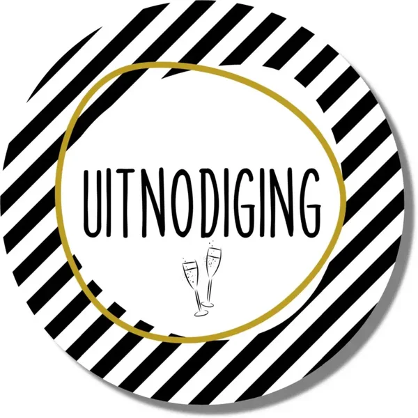 Stickers | Uitnodiging | Strepen zwart goud