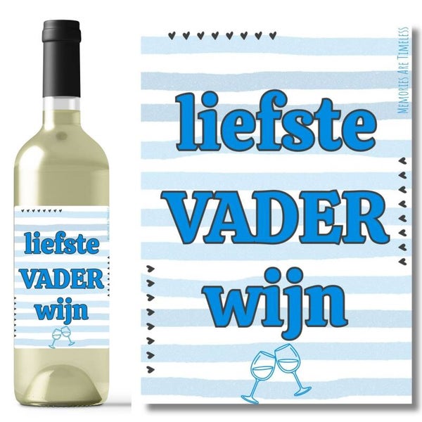 Wijnetiket | Liefste Vader Wijn.... | Stripes
