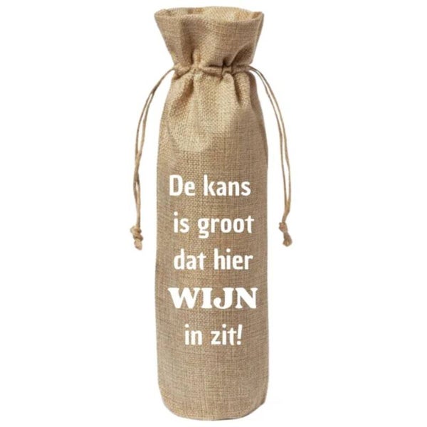 Wijntas | De kans is groot dat hier wijn in zit | Jute
