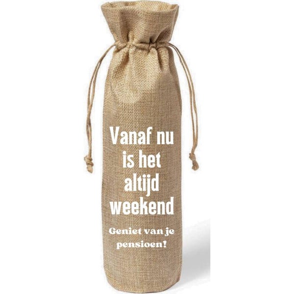 Wijntas | Vanaf nu is het altijd weekend | Jute