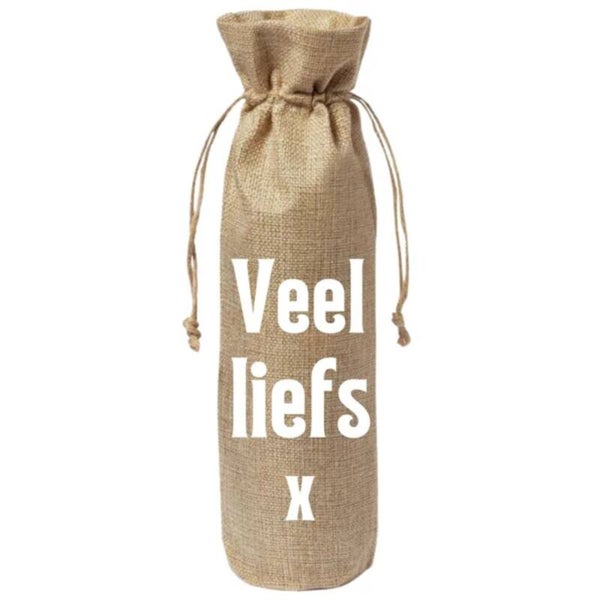 Wijntas | Veel liefs | Jute