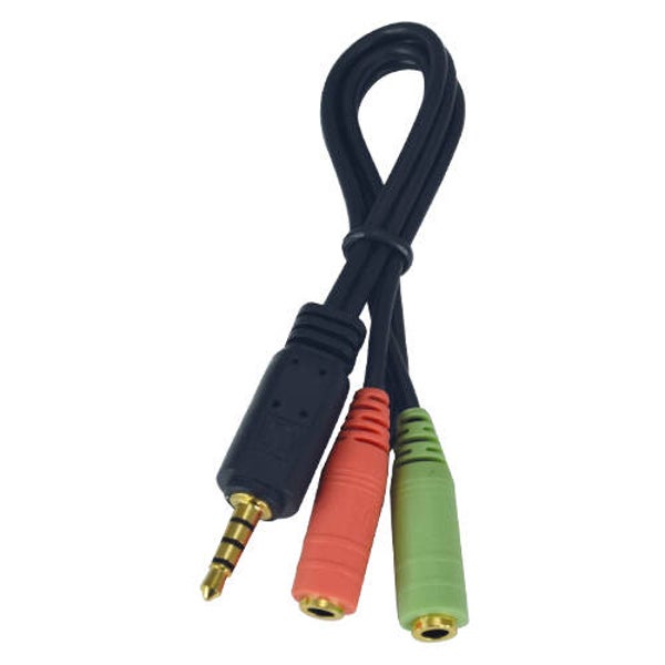 Adapter për kufje me mikrofon Jack 3.5mm F / 2x Jack 3.5mm M (15cm)- CA 8211