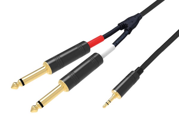 Kabllo Audio 3.5mm Stereo / 2×Jack 6.3mm Mono 1.5 metra - Karma RDM C41-5