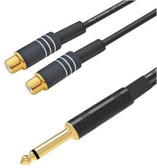 Sdoppiator Audio 6.3mm në 2x RCA - RDM CL32