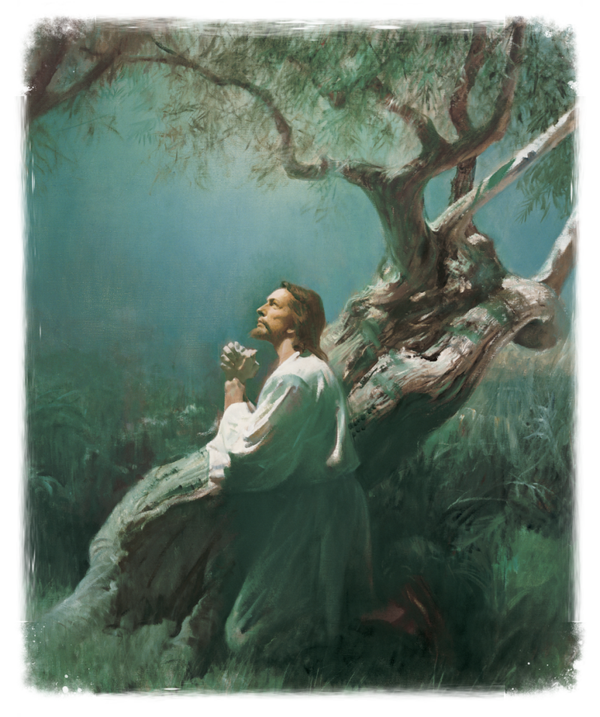 Jesus in Getsemani - on Slate with stand