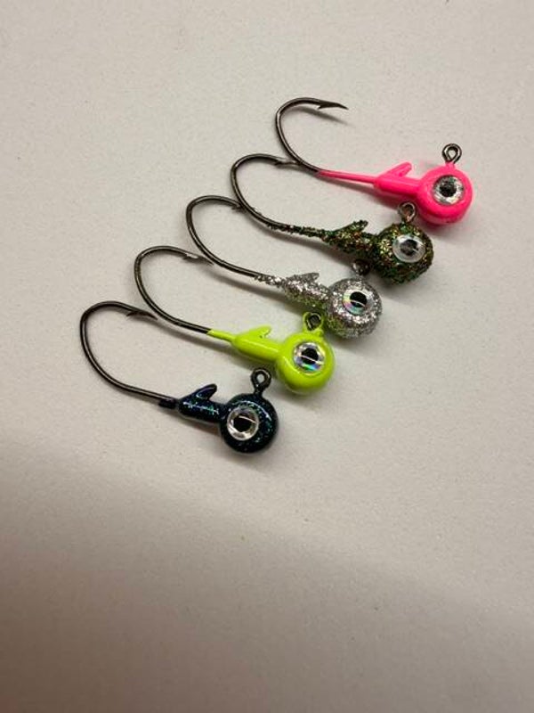1/16oz Pillhead W/Bait Keeper Painted witheyes  5 Pk