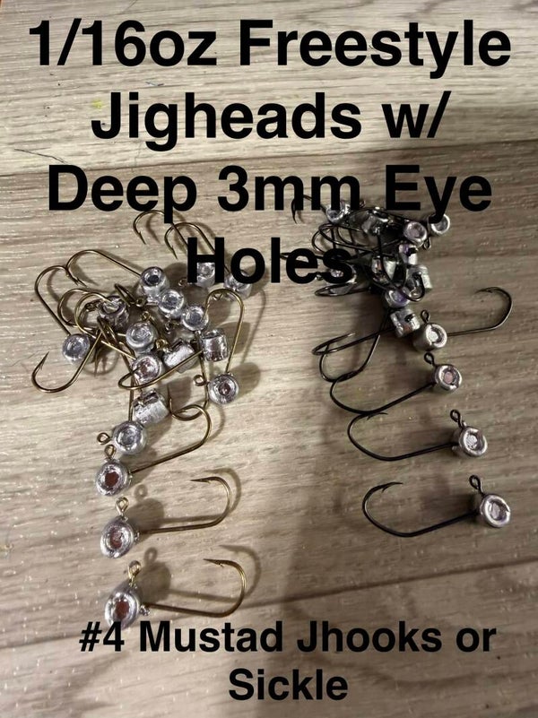 1/32 & 1/16 oz Freestyle Jig Heads No Paint
