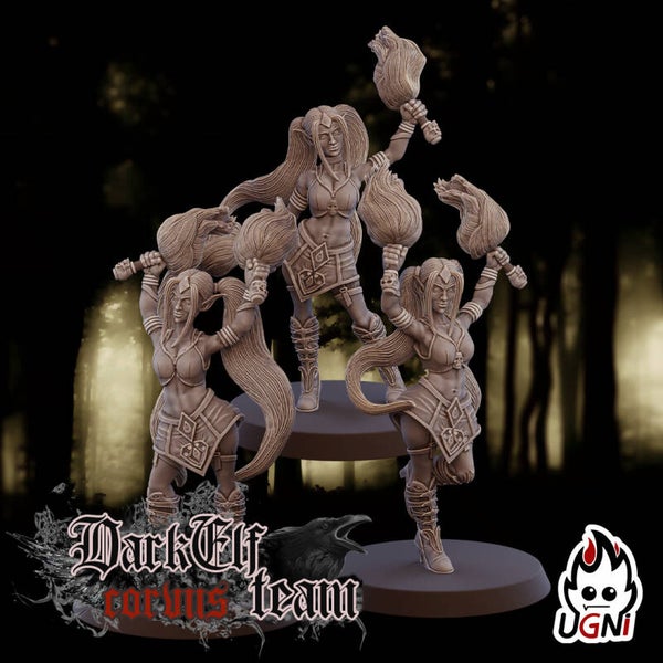 Dark Elf Support Staff Apothecary and Cheerleaders BBdss