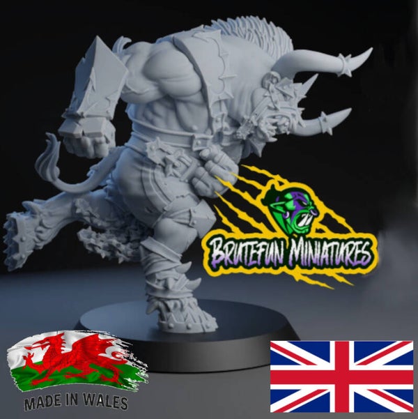 Bfmin1 Charging Minotaur by brutefun 50mm floor to shoulder (plus Mane)