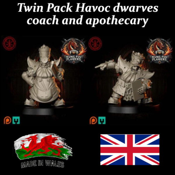 BBhd003 Chorf Havoc dwarf Apothecary and coach by torchlight