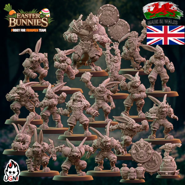 Fantasy Football Easter Bunnies Rabbit FULL TEAM 17 players by UGNI