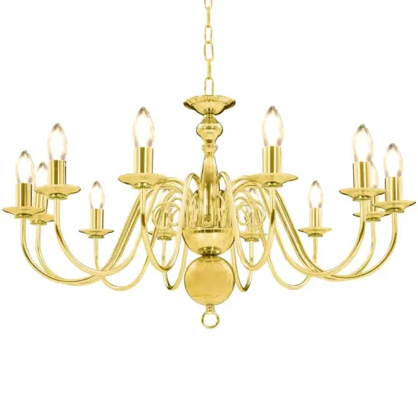 Kroonluchter Goud 12 x E14 Lampen