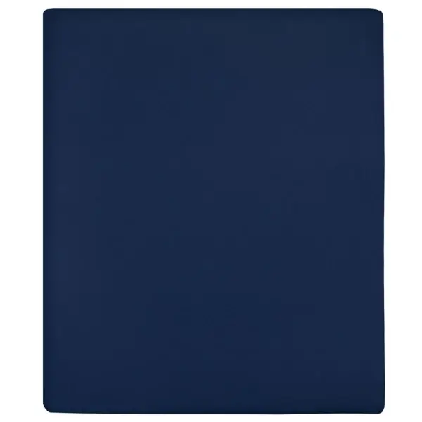 Jersey hoeslaken 2 st marineblauw 180x200 cm katoen