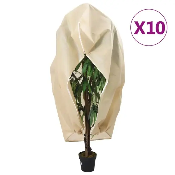 Plantenvlieshoezen met rits 10 st 70 g/m² 1,55x1,55 m