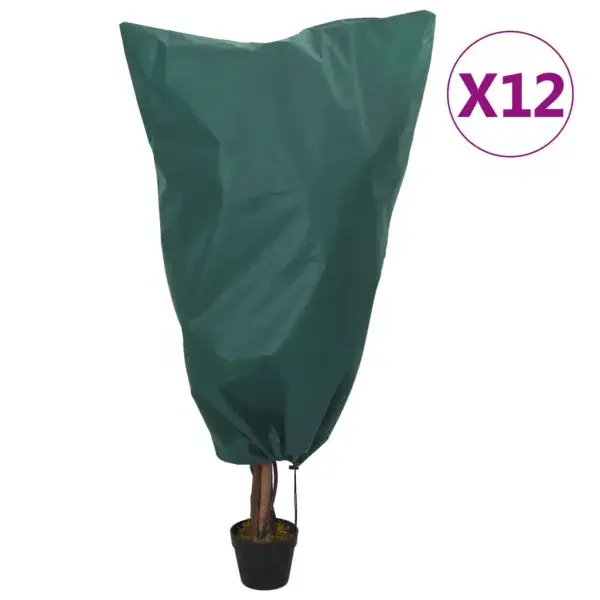 Plantenvlieshoezen met trekkoord 12 st 70 g/m² 0,8x0,8 m