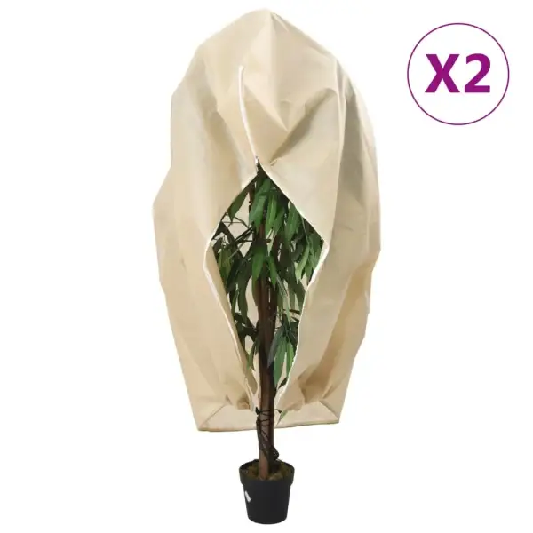 Plantenvlieshoezen met rits 2 st 70 g/m² 1,2x1,8 m