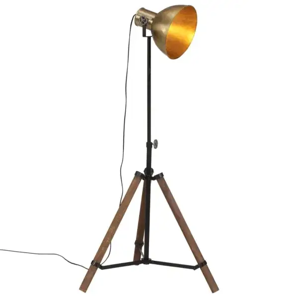 Staande lamp 25 W antiek messing 75x75x90-150 cm E27