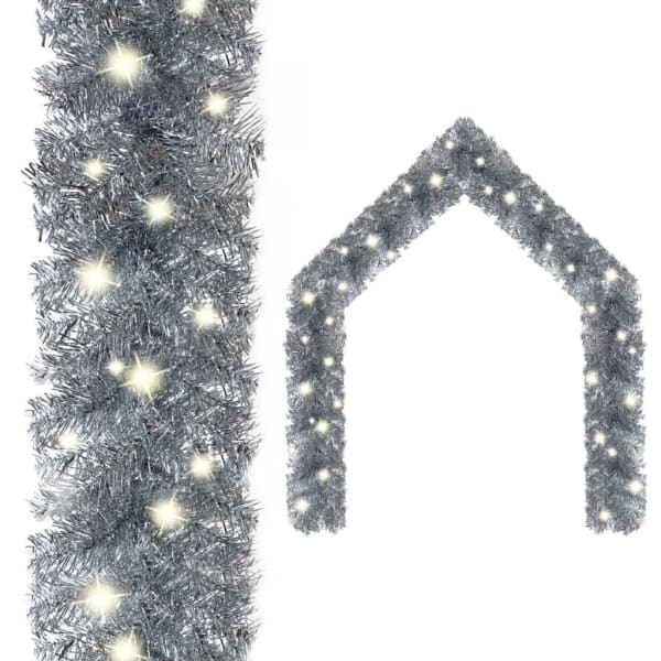 Kerstslinger met LED-lampjes 20 m zilver
