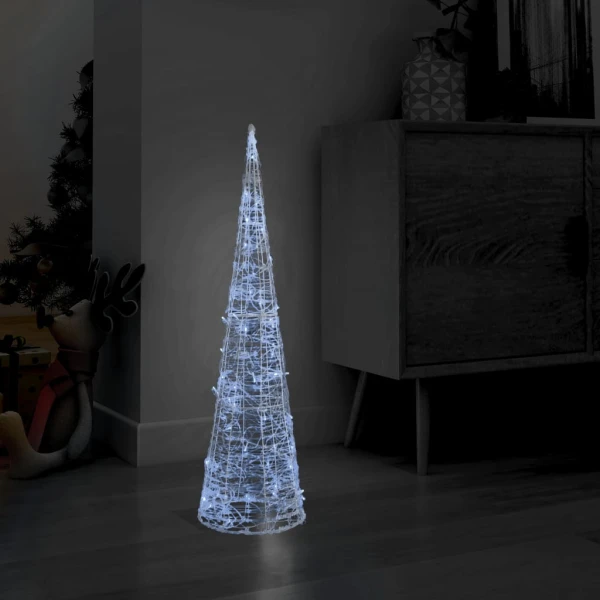 Acryl Decoratieve Piramide LED Lichtkegel Koud Wit 90 cm