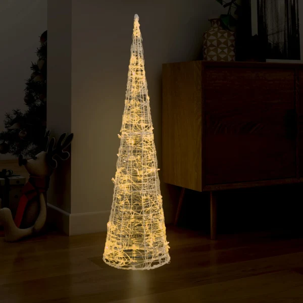 Acryl Decoratieve Piramide LED Lichtkegel Warm Wit 120 cm