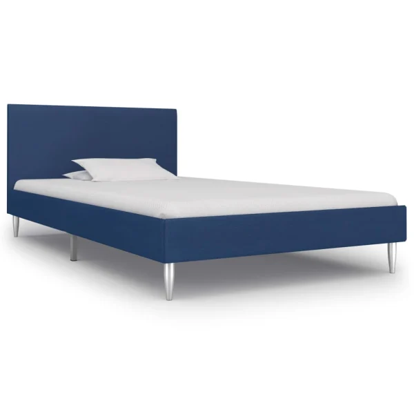 Bedframe zonder matras blauwe stof 90x200 cm
