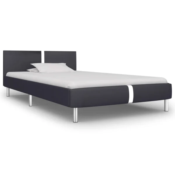 Bedframe zonder matras zwart kunstleer 90x200 cm