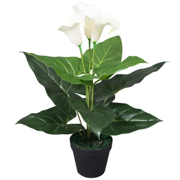 Kunst Calla Lelie Plant met Pot 45 cm Wit