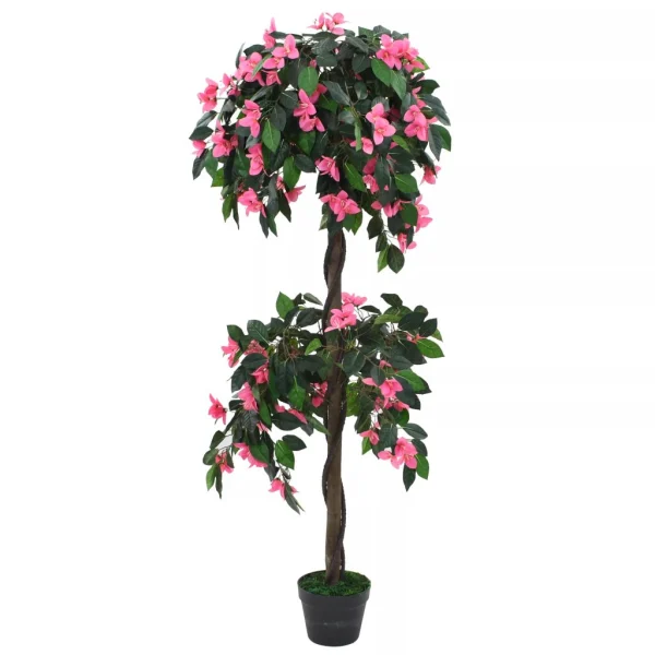 Kunstrododendronplant met pot 155 cm Groen en Roze