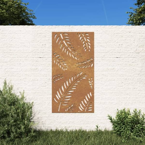 Tuinmuurdecoratie 105x55 cm Cortenstaal Bladdesign