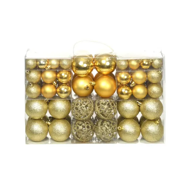 100-delige kerstballenset 3/4/6 cm goud