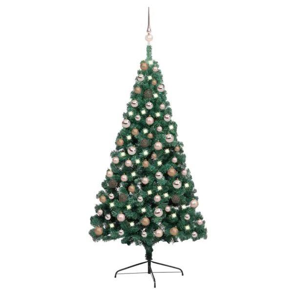 Kunstkerstboom met halfverlichte balset groen 150 cm