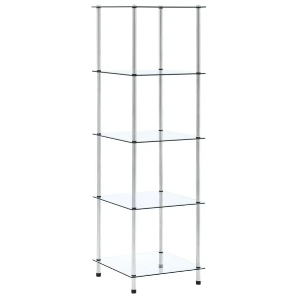 5-laags plank transparant 40x40x130 cm gehard glas