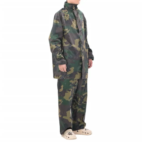 Heren Camouflage Print 2-delig regenpak met capuchon M/L/XL/XXL