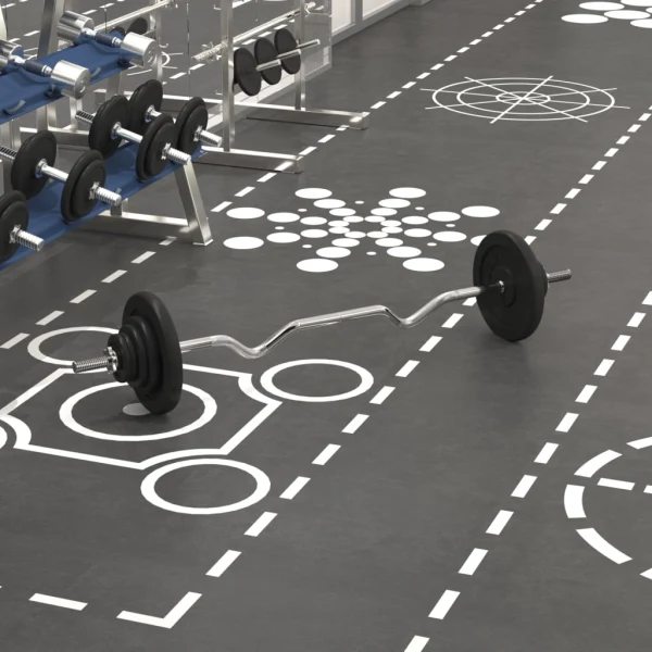 Halterstang met platenset 30 kg gietijzer en verchroomd staal