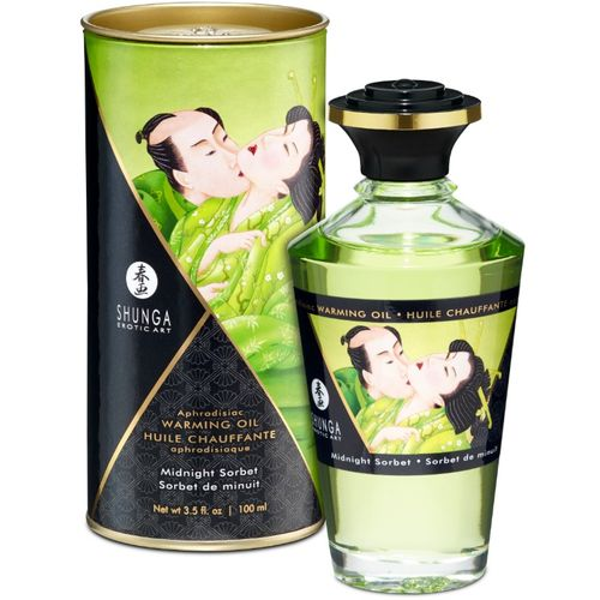 SHUNGA - MASSAGEOLIE MET VERWARMEND EFFECT MIDDERNACHTSORBETSMAAK 100 ML