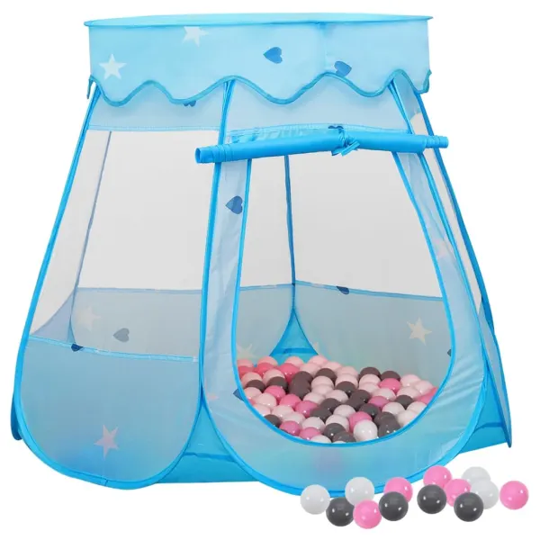 Kinderspeeltent met 250 ballen blauw 102x102x82 cm