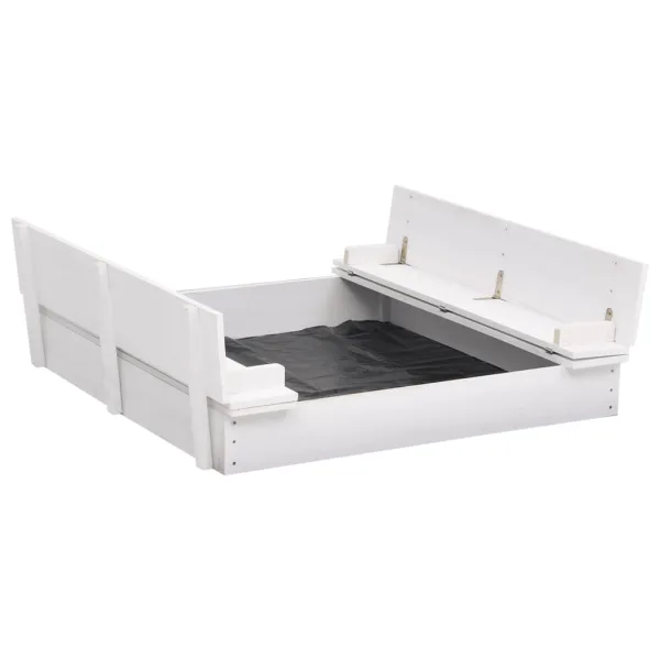 Zandbak dennenhout wit 95x90x15 cm