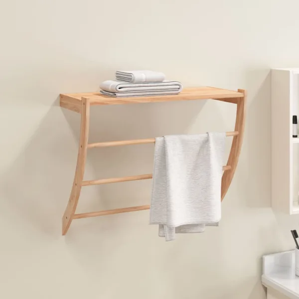 Handdoekrek 60x25,5x49 cm massief hout walnoot