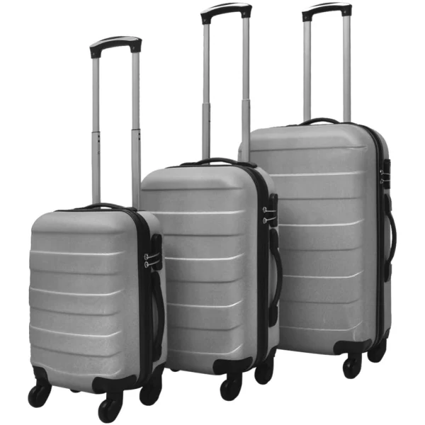 Driedelige Hardcase Trolleyset Zilver 45,5/55/66 cm