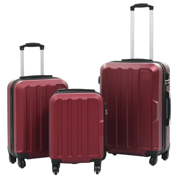 Hardcase Trolleyset 3-delig Wijnrood ABS
